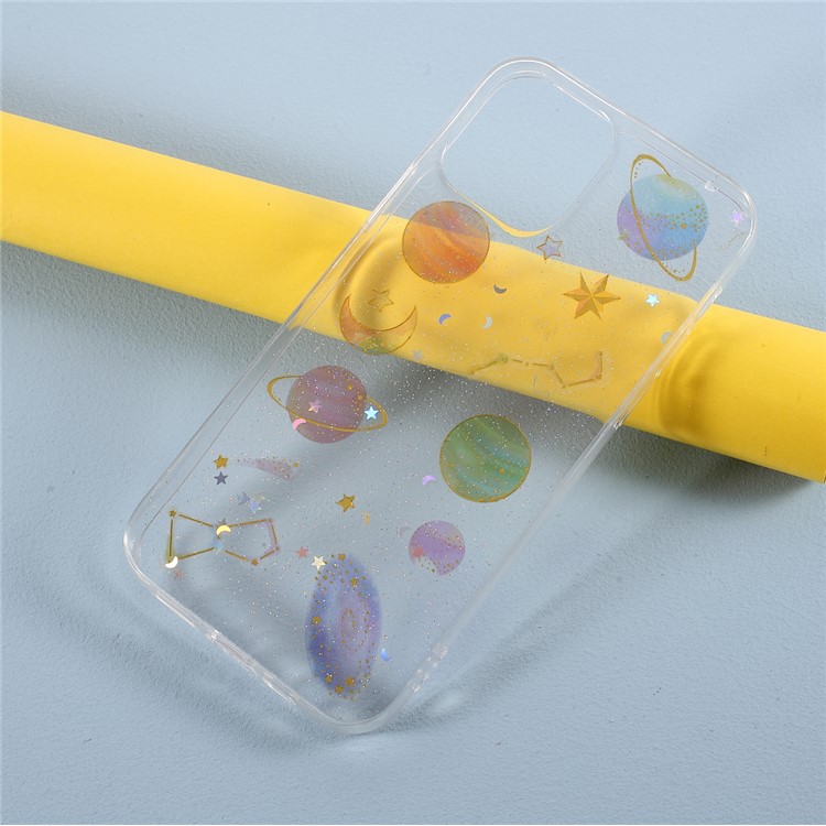 Epoxy TPU Star Planet Printing Pattern Phone Cover for iPhone 12 Pro/12 - Transparent-2