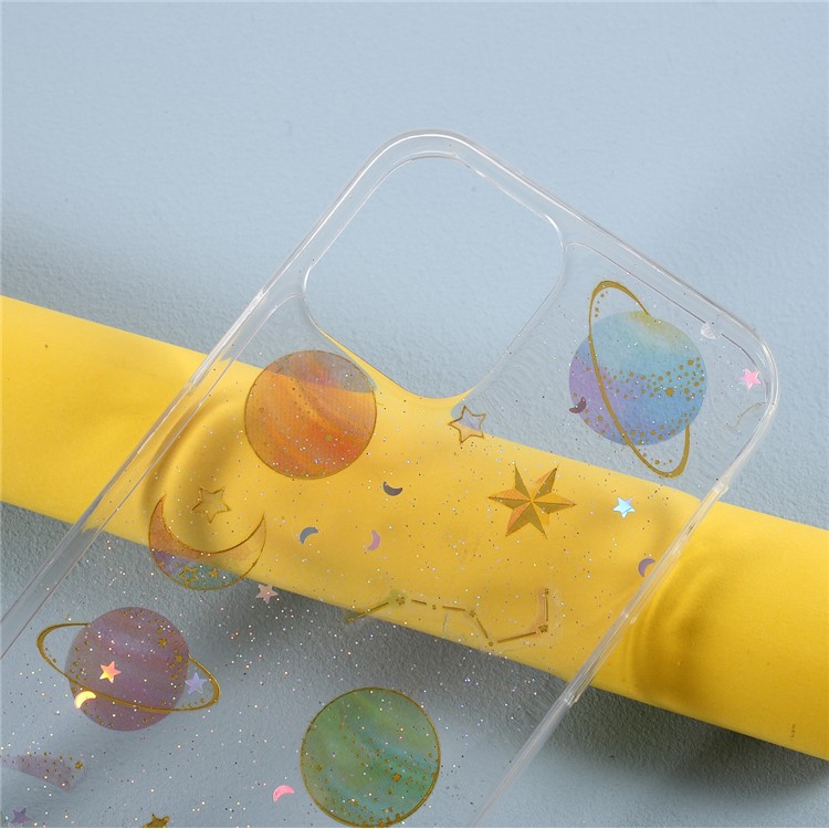 Epoxy TPU Star Planet Printing Pattern Phone Cover for iPhone 12 Pro/12 - Transparent-3