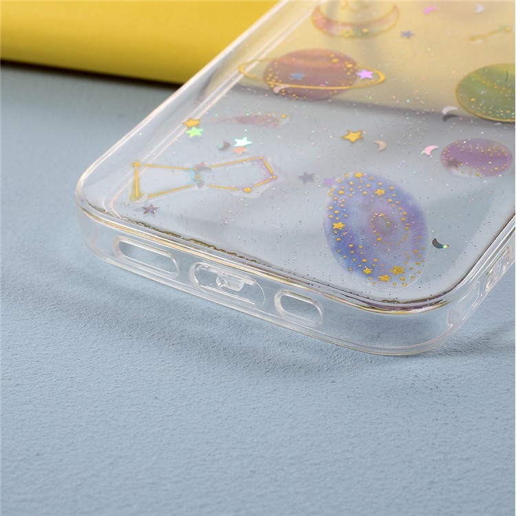 Epoxy TPU Star Planet Printing Pattern Phone Cover for iPhone 12 Pro/12 - Transparent-4