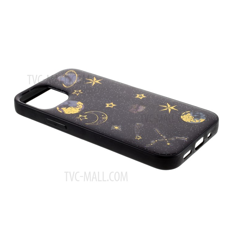 Epoxy TPU Star Planet Printing Case Shell for iPhone 12 mini - Black-5