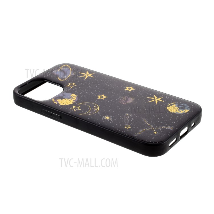 Epoxy TPU Star Planet Printing Case Shell for iPhone 12 5.4 inch - Black-5