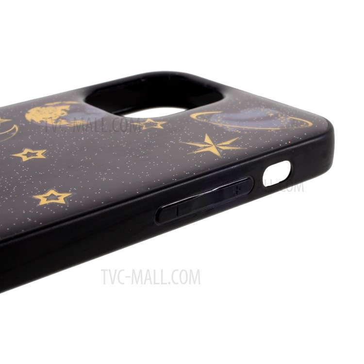 Epoxy TPU Star Planet Printing Case Shell for iPhone 12 5.4 inch - Black-7