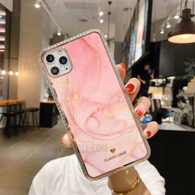 IMD Design Marble Pattern TPU Phone Case for iPhone 12 Pro Max 6.7 inch - Pink-2