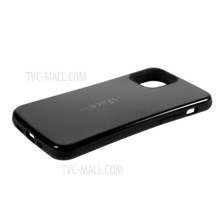 IFACE MALL PC + TPU Hybrid Case Accessory Glossy Shell for iPhone 12 mini - Black-4