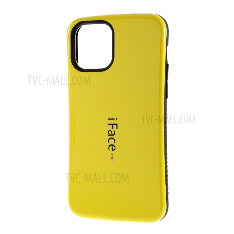 IFACE MALL PC + TPU Hybrid Case Accessory Glossy Shell for iPhone 12 mini - Yellow-3