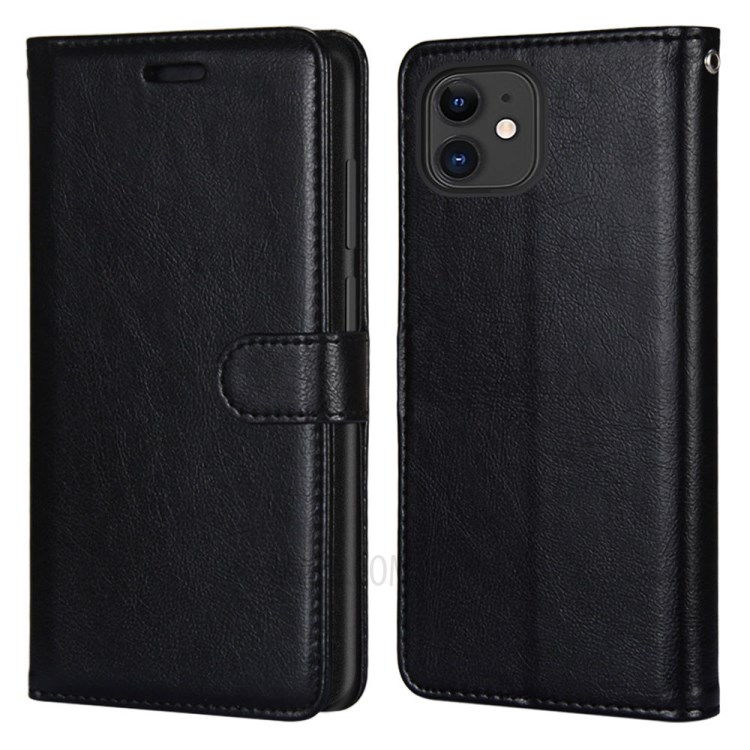 Wallet Stand PU Leather Flip Cover for iPhone 12 Pro/12 Max 6.1 inch - Black-2