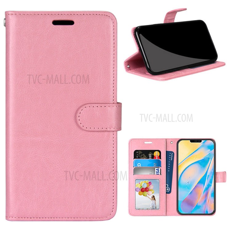 Wallet Stand PU Leather Flip Cover for iPhone 12 Pro/12 Max 6.1 inch - Pink-1