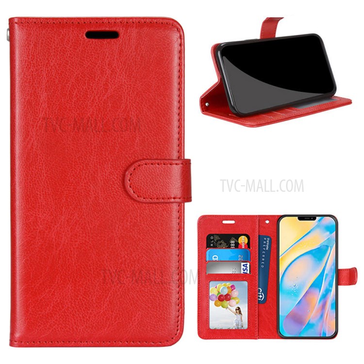 Protective Leather Shell with Wallet Stand for iPhone 12 Pro Max 6.7 inch - Red-1