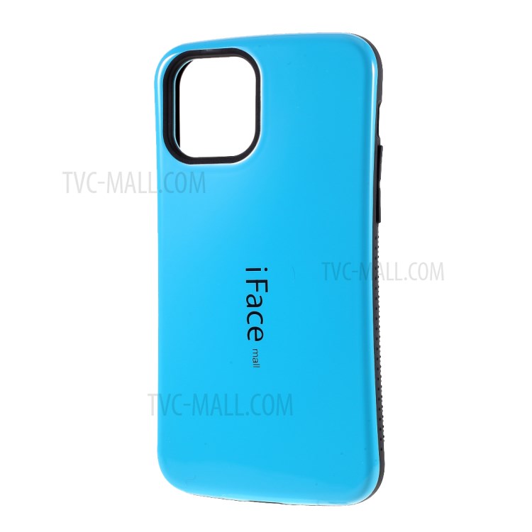 IFACE MALL PC + TPU Hybrid Case Accessory Glossy Cover for iPhone 12 Pro Max 6.7 inch - Dark Blue-3