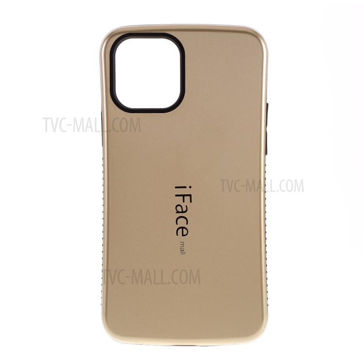 IFACE MALL PC + TPU Hybrid Case Accessory Glossy Cover for iPhone 12 Pro Max 6.7 inch - Gold-1