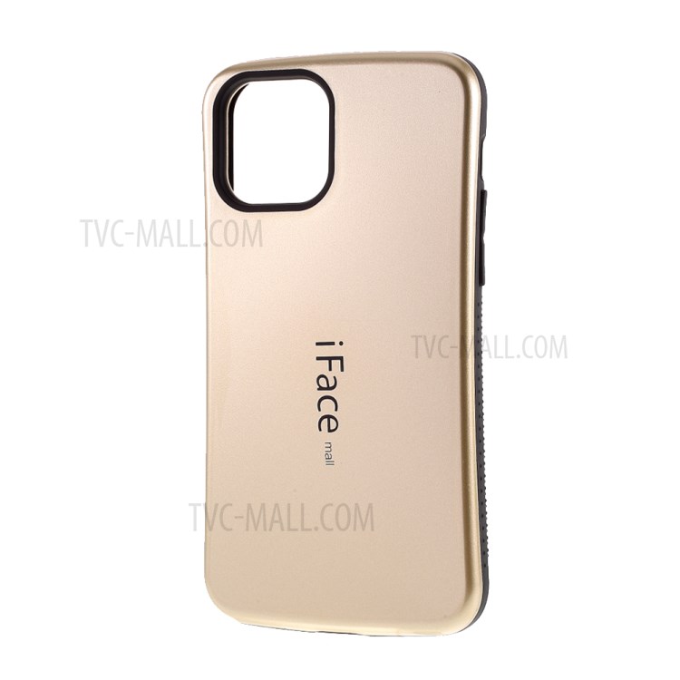 IFACE MALL PC + TPU Hybrid Case Accessory Glossy Cover for iPhone 12 Pro Max 6.7 inch - Gold-3
