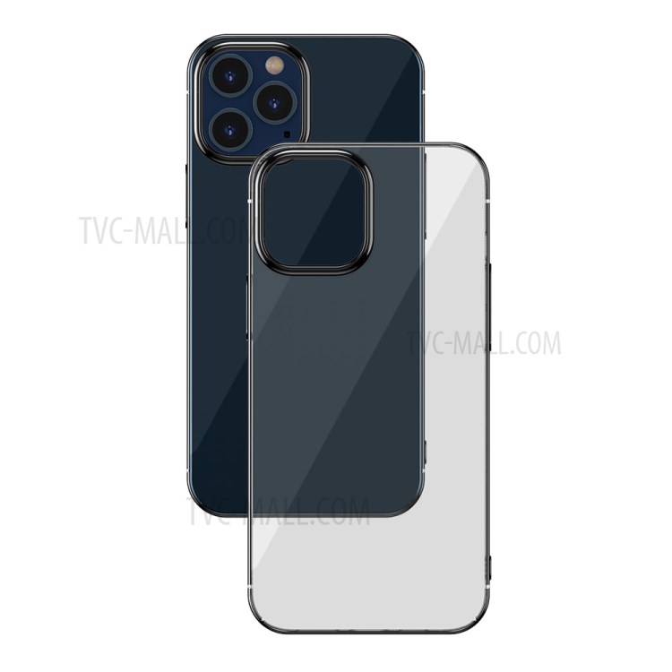 BASEUS Glitter Series Plating Hard PC Protective Phone Case for iPhone 12 Pro Max 6.7 inch - Black-1