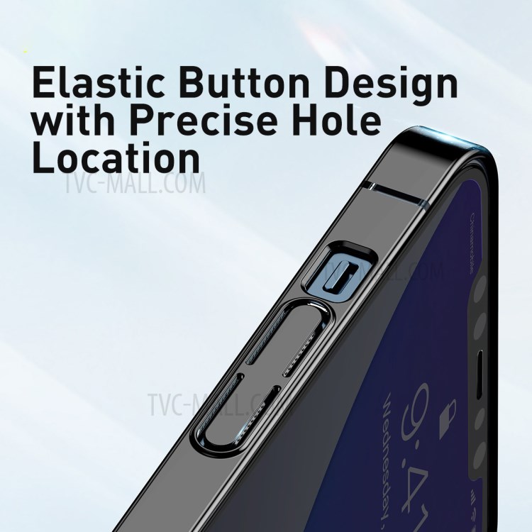 BASEUS Glitter Series Plating Hard PC Protective Phone Case for iPhone 12 Pro Max 6.7 inch - Black-4