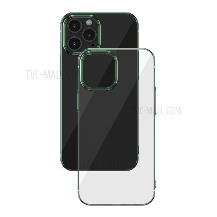 BASEUS Glitter Series Plating Hard PC Protective Phone Case for iPhone 12 Pro Max 6.7 inch - Midnight Green-1