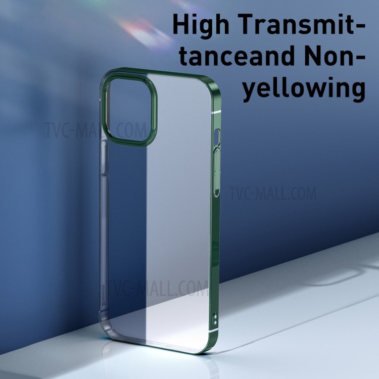 BASEUS Glitter Series Plating Hard PC Protective Phone Case for iPhone 12 Pro Max 6.7 inch - Midnight Green-3