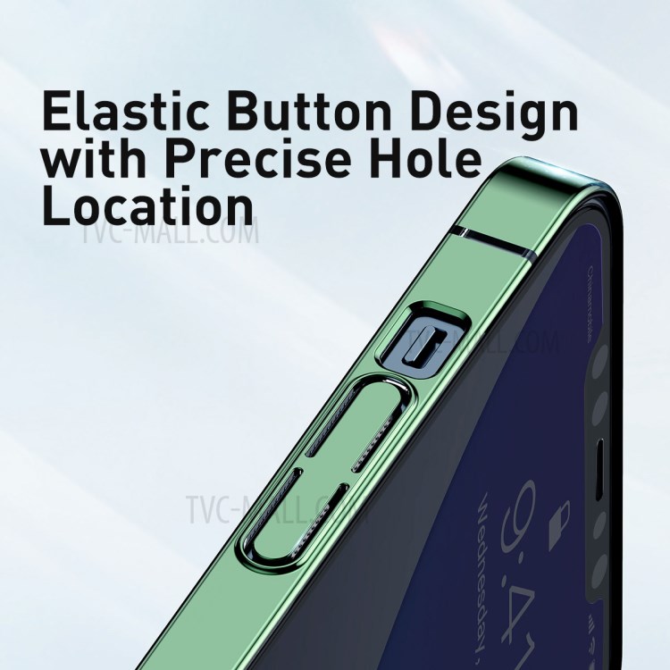 BASEUS Glitter Series Plating Hard PC Protective Phone Case for iPhone 12 Pro Max 6.7 inch - Midnight Green-4
