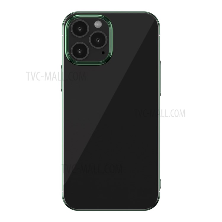 BASEUS Glitter Series Plating Hard PC Protective Phone Case for iPhone 12 Pro Max 6.7 inch - Midnight Green-9