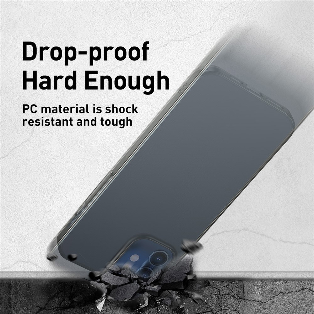 BASEUS Comfort Series Ultra-thin Matte PP Back Shell for iPhone 12 5.4 inch - Transparent Black-6