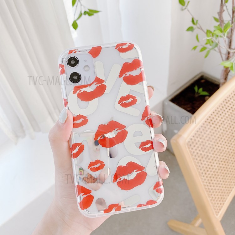 Fun Series Lips Printing IMD TPU Protective Case for iPhone 12 mini - Red-2