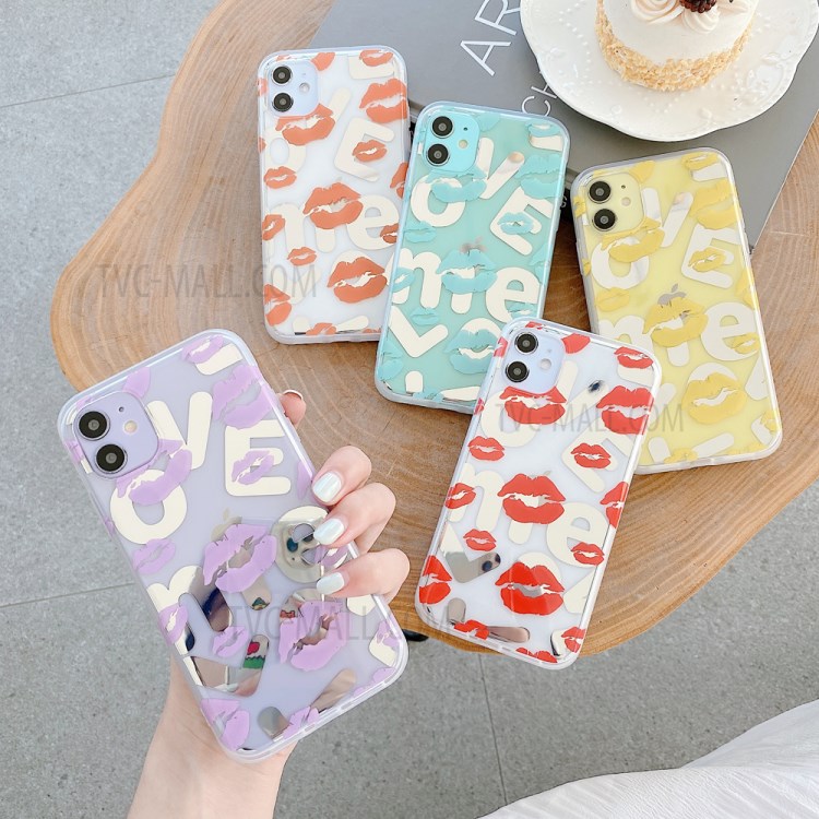 Fun Series Lips Printing IMD TPU Protective Case for iPhone 12 mini - Red-3