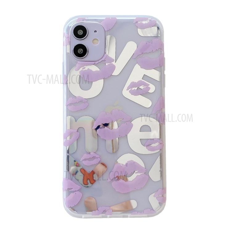 Fun Series Lips Printing IMD TPU Protective Case for iPhone 12 mini - Purple-1