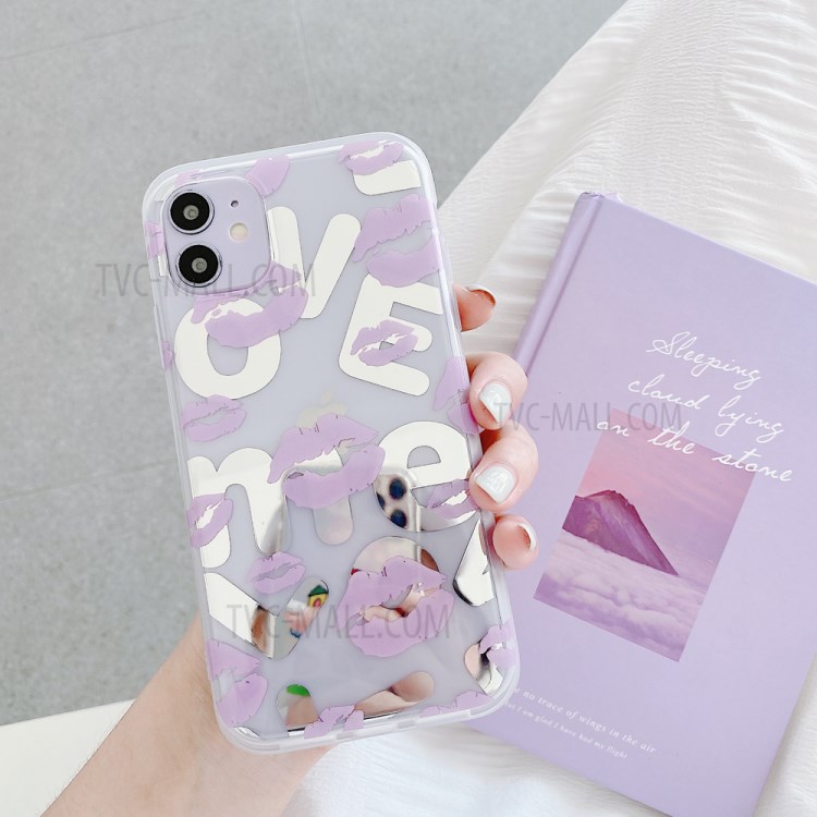 Fun Series Lips Printing IMD TPU Protective Case for iPhone 12 mini - Purple-2
