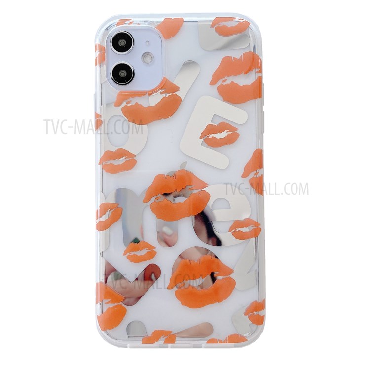 Fun Series Lips Printing IMD TPU Protective Case for iPhone 12 mini - Orange-1