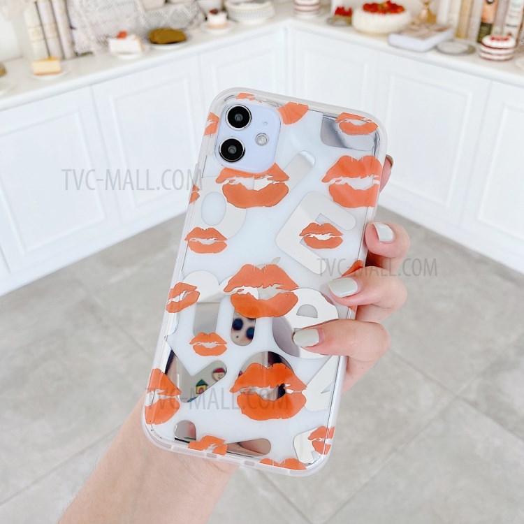 Fun Series Lips Printing IMD TPU Protective Case for iPhone 12 mini - Orange-2