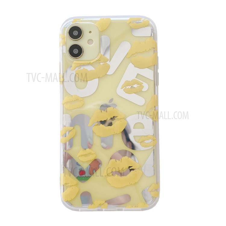 Fun Series Lips Printing IMD TPU Protective Case for iPhone 12 mini - Orange-3