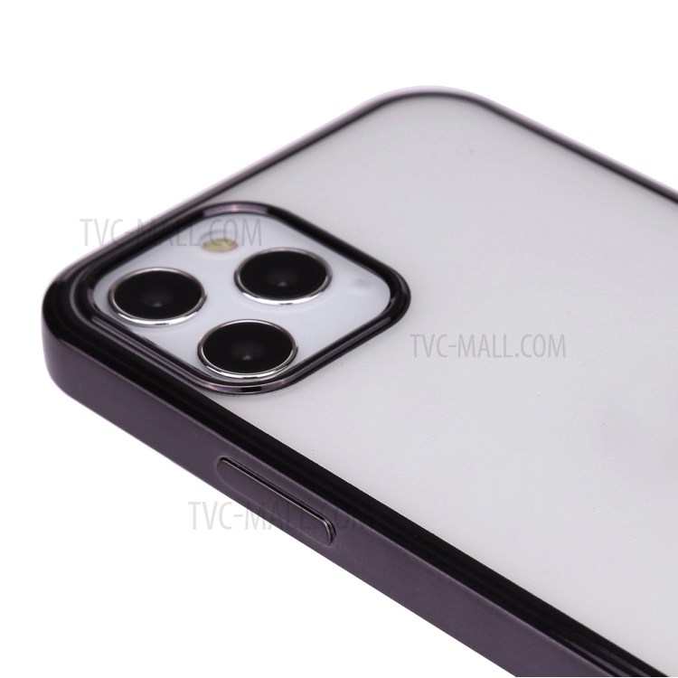 Electroplated TPU Soft Case for iPhone 12 Pro Max 6.7-inch - Black-4