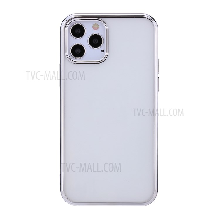 Electroplated TPU Soft Case for iPhone 12 - Silver-1