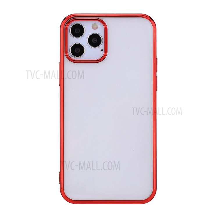 Electroplated TPU Soft Case for iPhone 12 - Red-1