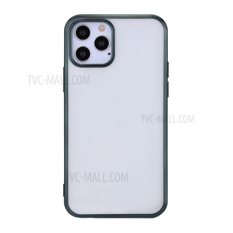 Electroplated TPU Soft Case for iPhone 12 - Dark Green-1