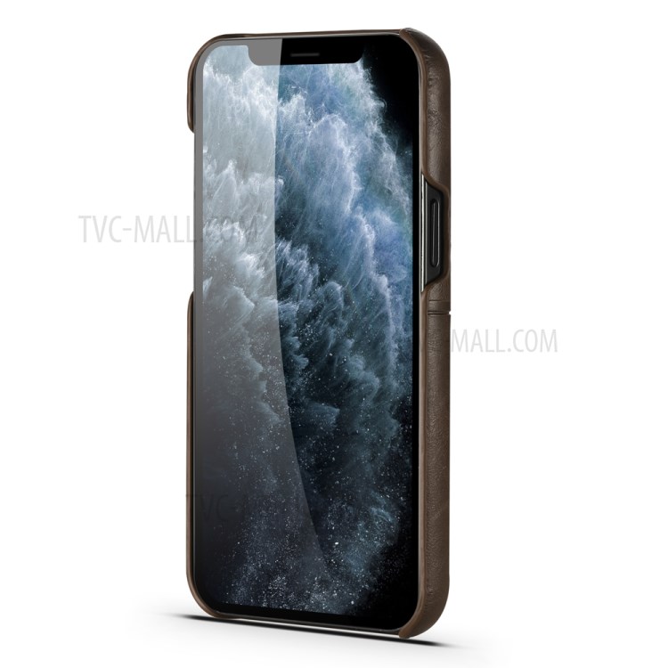 PU Leather Coated PC Case Phone Cover for iPhone 12 mini - Coffee-5