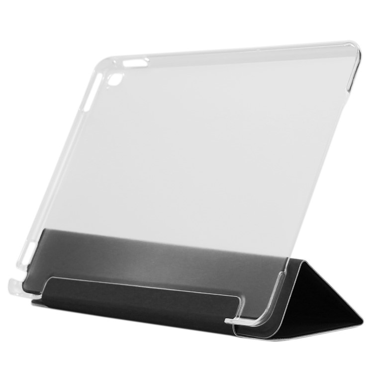 ENKAY for iPad Pro 9.7 inch Smart Tri-fold Toothpick Grain Leather Case - Black-4