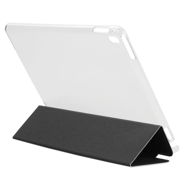 ENKAY for iPad Pro 9.7 inch Smart Tri-fold Toothpick Grain Leather Case - Black-5
