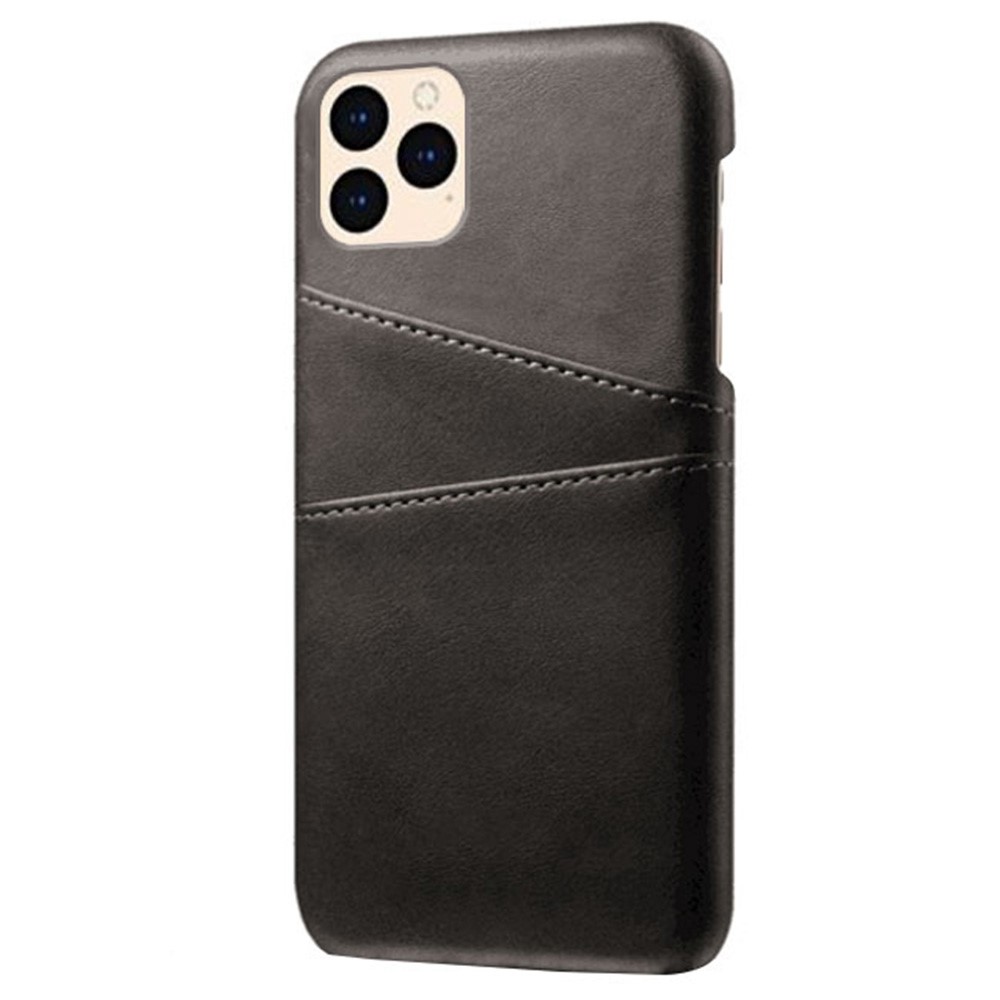 KSQ Para el Iphone 12 Pro/12 6.1 Pulgadas de Plástico Recubiertas de Cuero Pu, Diseño de Ranuras de Doble Tarjeta Ultra Delgada - Negro