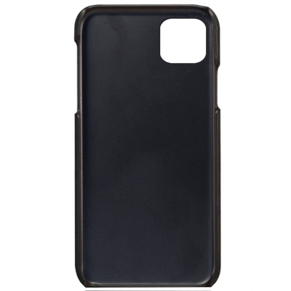 KSQ Pour Iphone 12 Pro / 12 6,1 Pouces PU en Cuir en Cuir en Plastique, Slots à Double Carte Conception Ultra Slim Protector Shell - le Noir