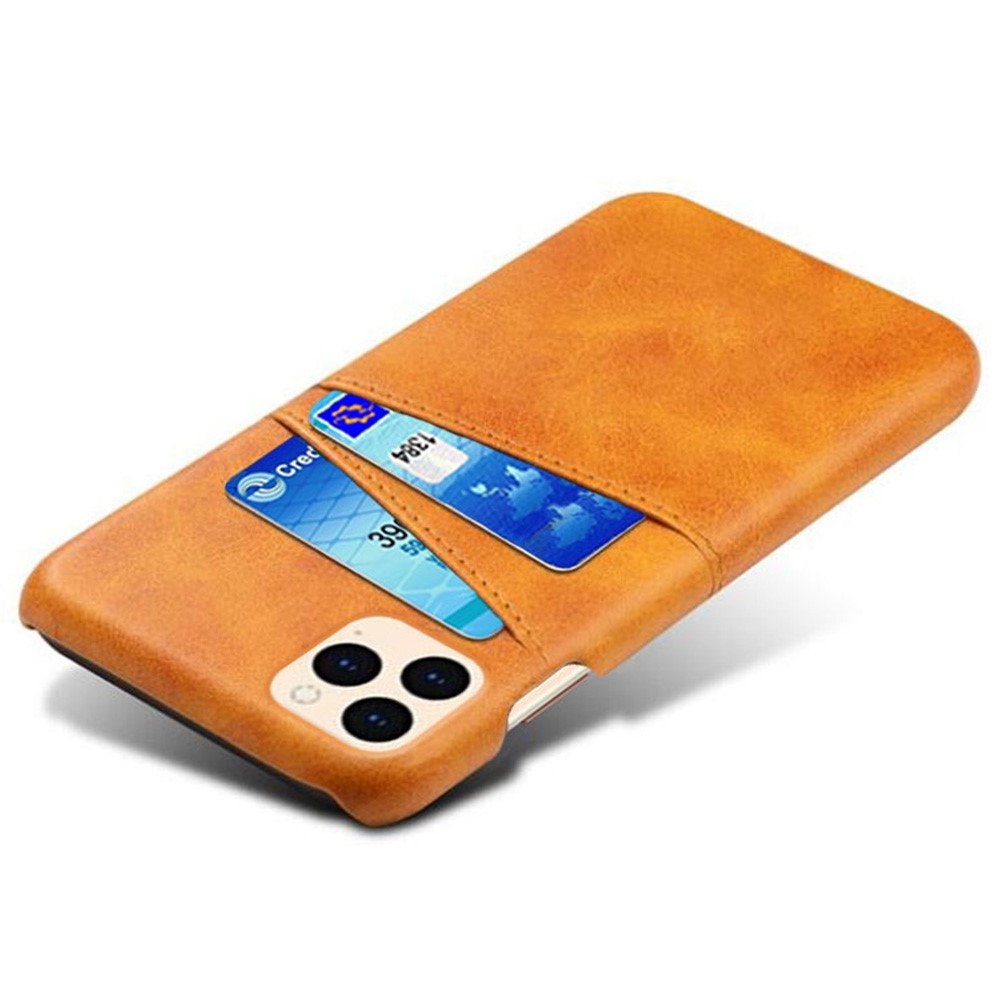 KSQ PU Leather Coated Plastic Case with Double Card Slots for iPhone 12 Pro/12 - Brown-4