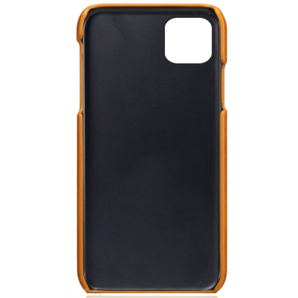 KSQ PU Leather Coated Plastic Case with Double Card Slots for iPhone 12 Pro/12 - Brown-5