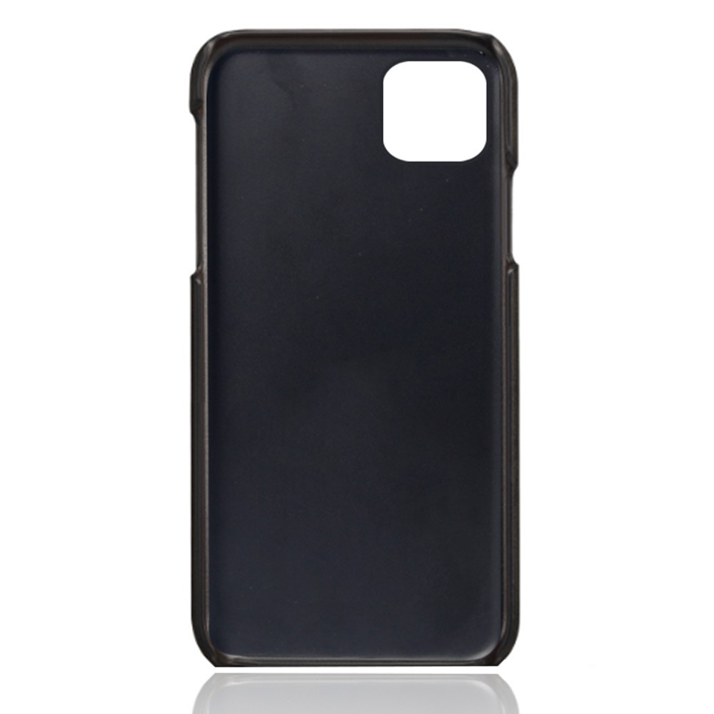 KSQ PU Leather Coated Plastic Case with Double Card Slots for iPhone 12 5.4-inch - Black-5