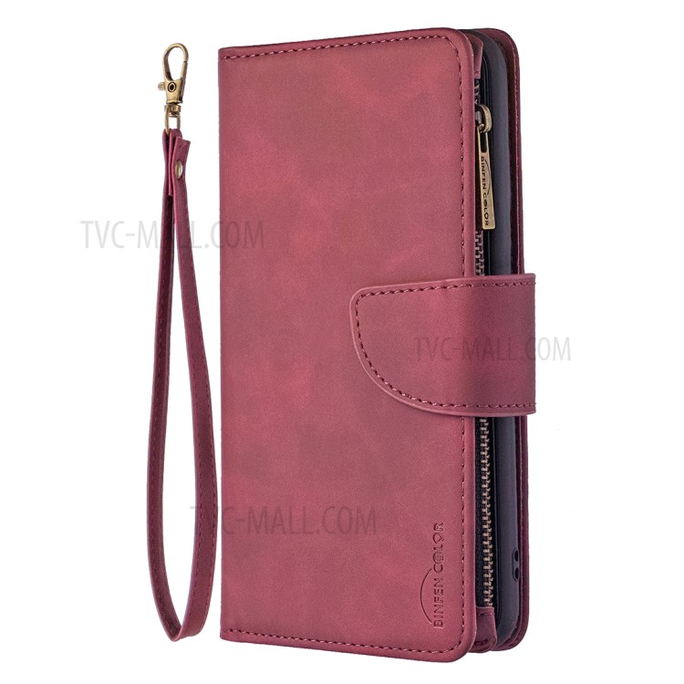 Policito de la Cremallera Desmontaje de Cuero 2-en-1 Case de Billetera Para Iphone XR 6.1 Pulgadas - Rojo-2