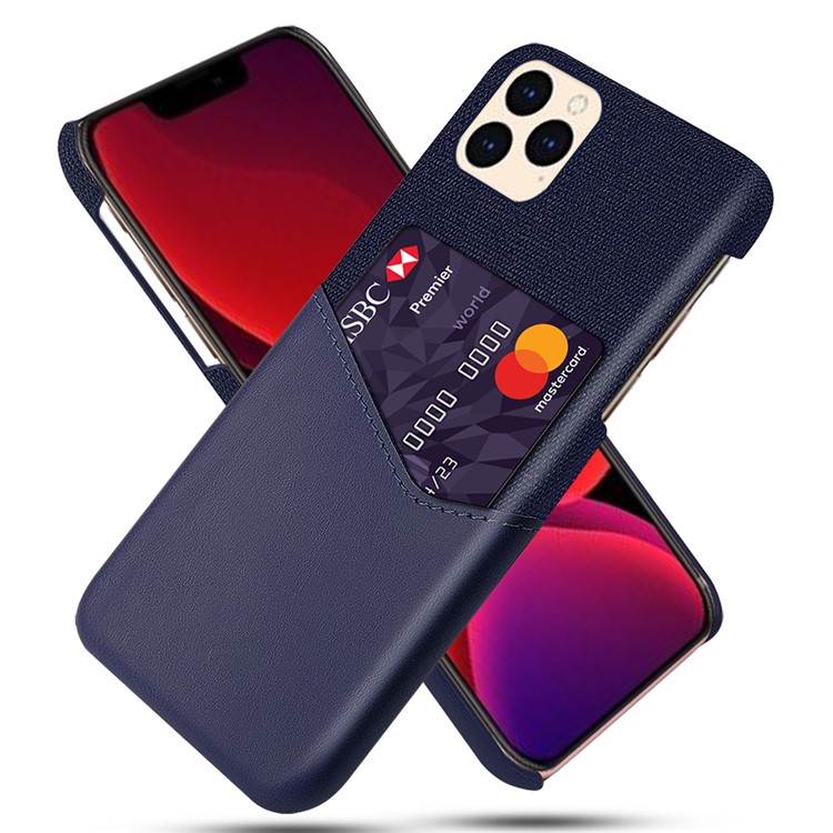 KSQ Cloth + PU Leather + PC Cover Cell Phone Case for iPhone 12 mini - Blue-1