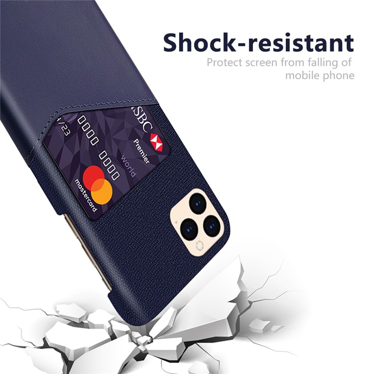 KSQ Cloth + PU Leather + PC Cover Cell Phone Case for iPhone 12 mini - Blue-3