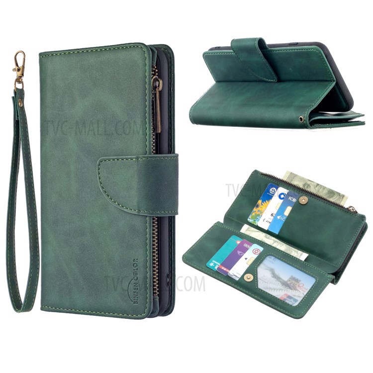 Zipper Pocket Detachable 2-in-1 Leather Wallet Stand Case for iPhone 8 Plus / iPhone 7 Plus 5.5-inch - Green-1