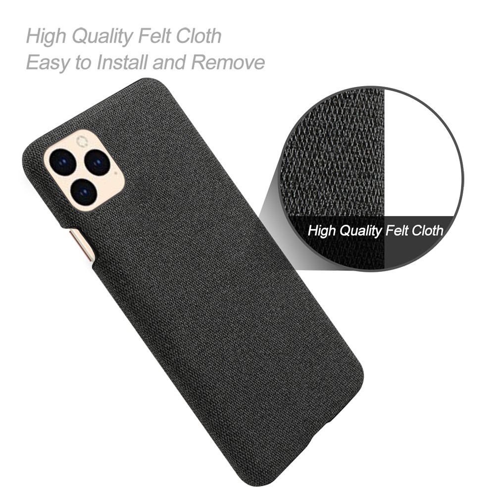 Cloth Texture Hard PC Case for iPhone 12 Max 6.1 inch - Black-4