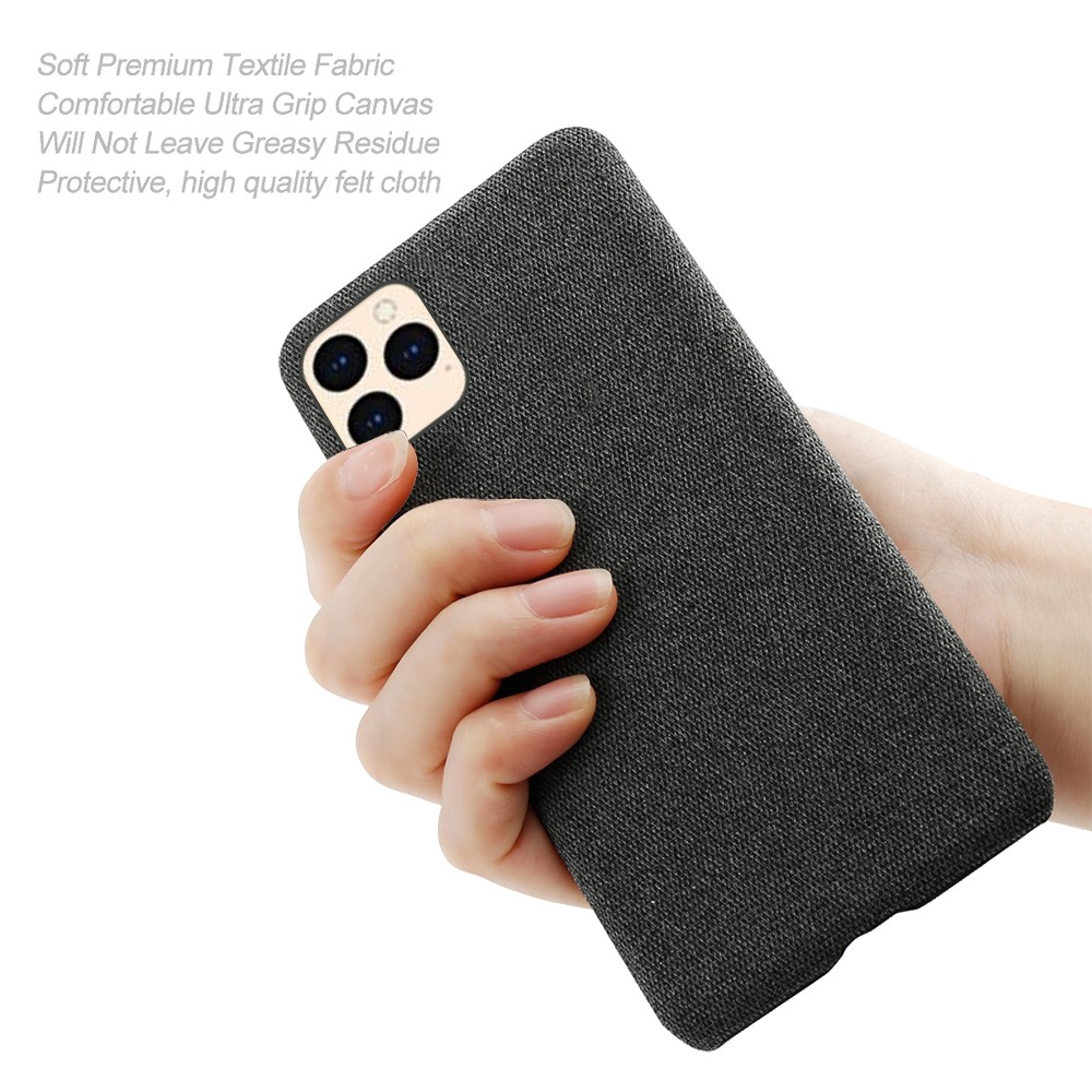 Cloth Texture Hard PC Case for iPhone 12 Max 6.1 inch - Black-6