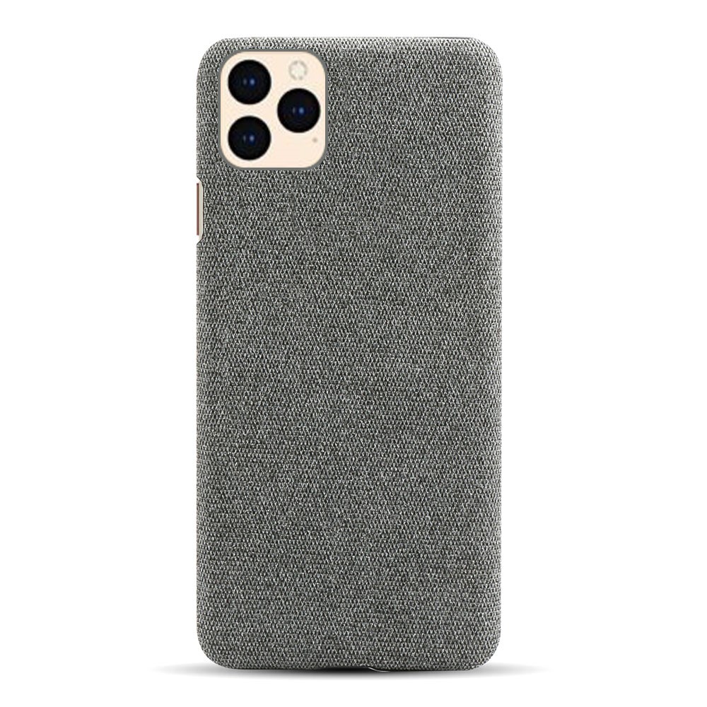 Cloth Texture Hard PC Case for iPhone 12 - Dark Grey-1