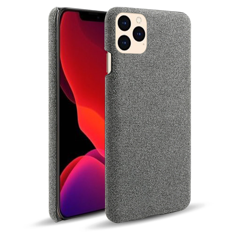 Cloth Texture Hard PC Case for iPhone 12 - Dark Grey-2
