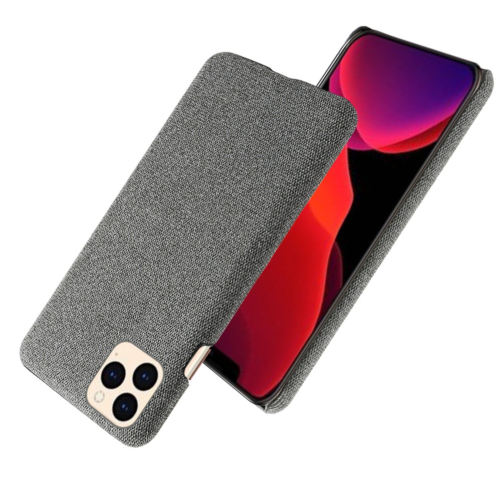 Cloth Texture Hard PC Case for iPhone 12 - Dark Grey-3